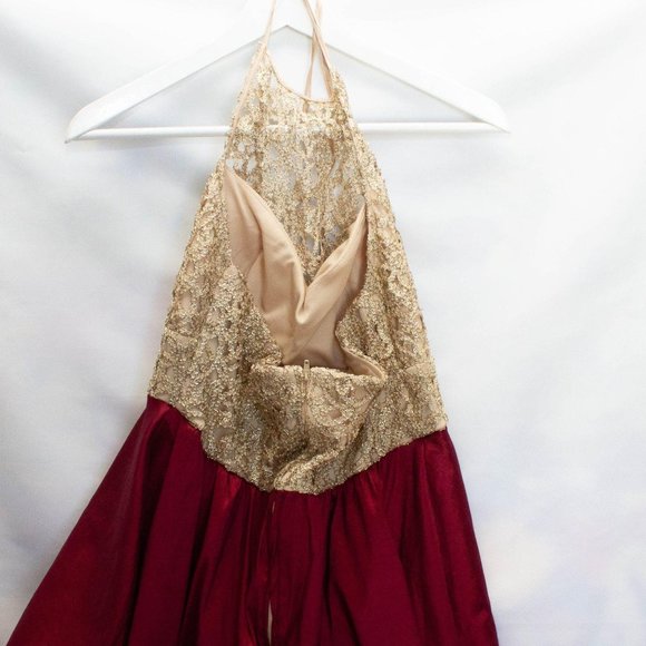 B. Darlin High Low Ruby Red Gold Metallic Dress - Picture 6 of 9